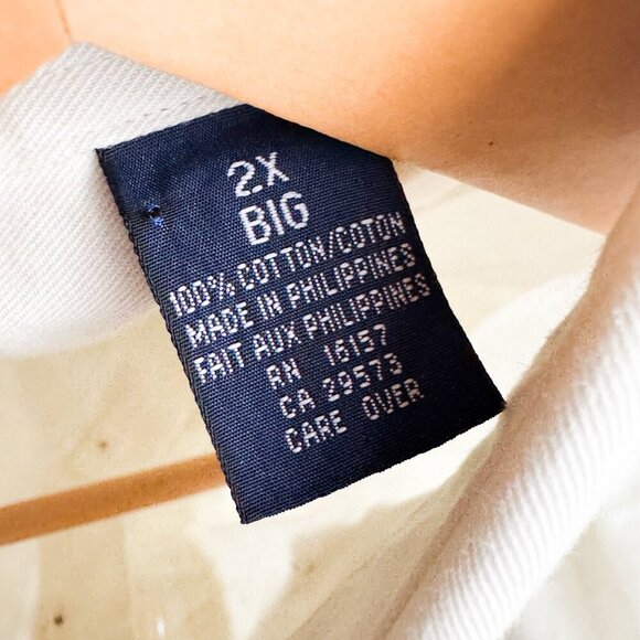 Gant USA Ivory Cotton Short Sleeve Washer Twill Button Down Shirt 2X BIG - Picture 7 of 8